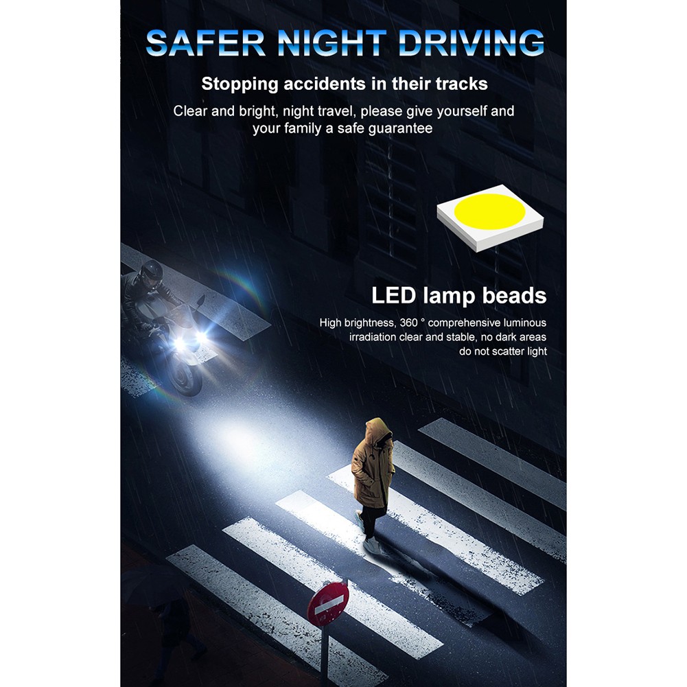 【URTrust】 LED Light Motorcycle Headlight Two-color Super Bright For Motorcycle H4 H6