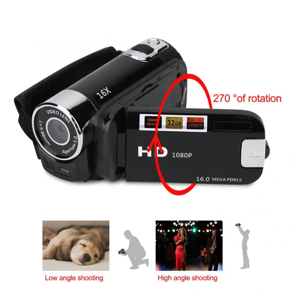 KOKKO Digital Camera 16X Zoom Camera 1080P Full HD 16MP Digital Camera Cam 270 Degrees Rotatable Screen For Photographer Beginner. 