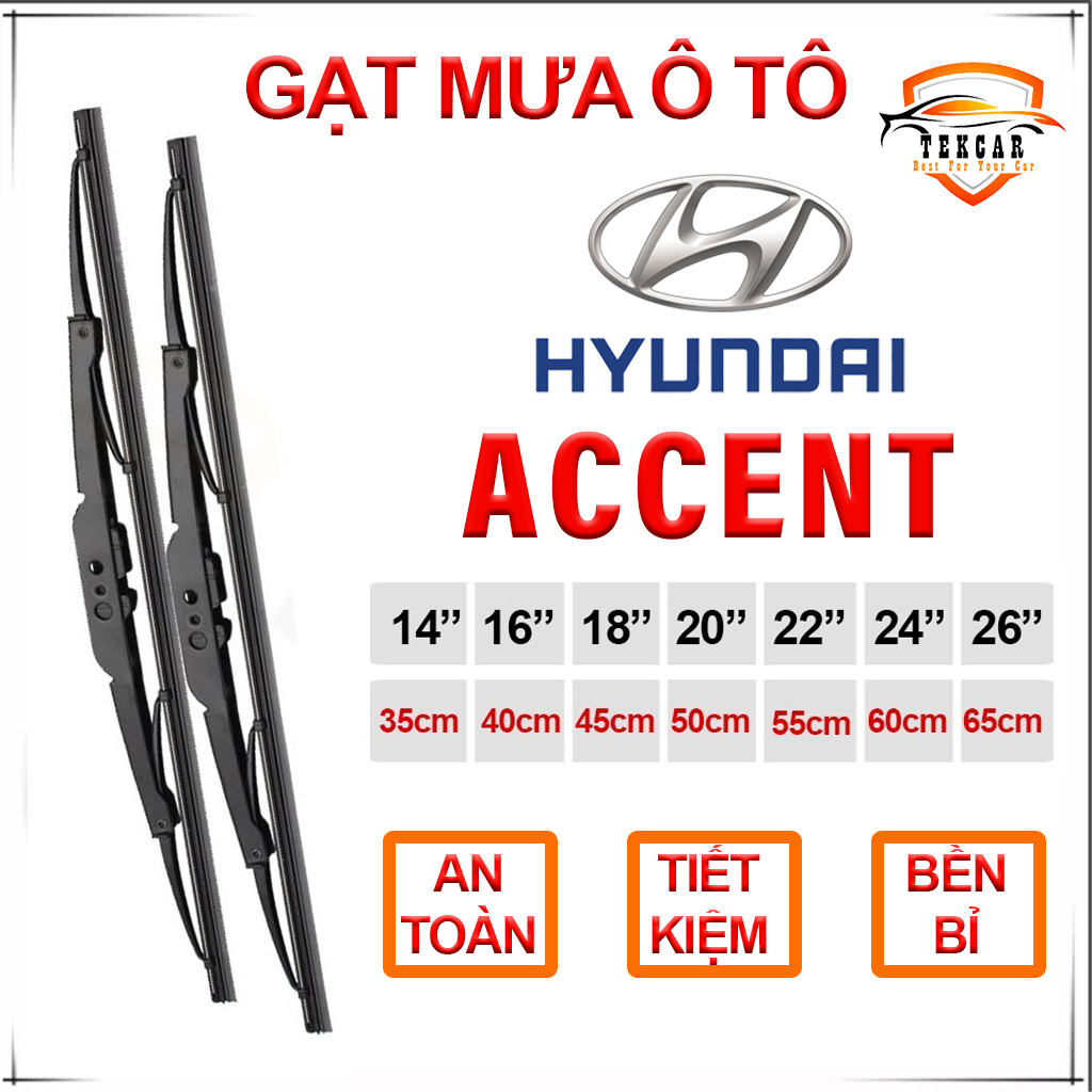 [1 pair-Hyundai Accent] brushed rainfall automobile car Hyundai Accent, windshield glass skeleton frame iron blade Silicon rain wiper blade Oto car