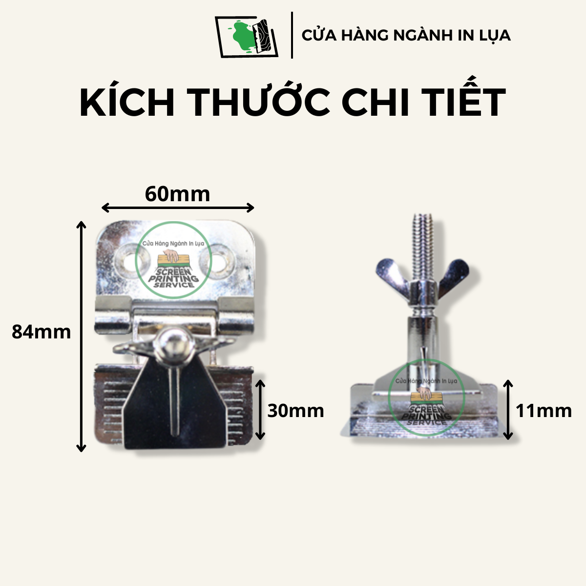 Kẹp bướm, bản lề bướm định vị khung in lụa