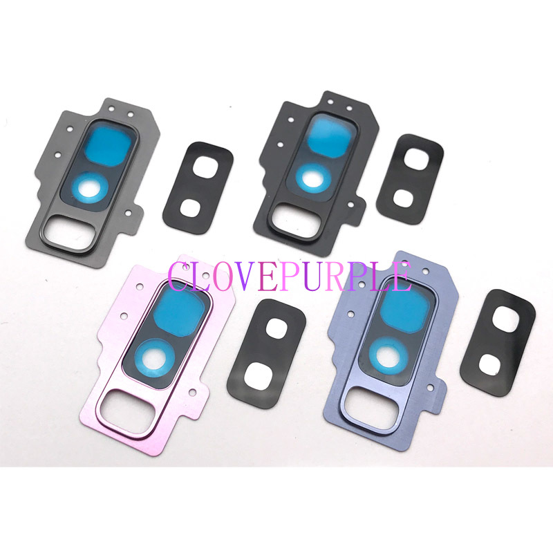 1pcs for samsung galaxy s9 s9+ s9 plus rear back camera glass lens with frame holder repair parts