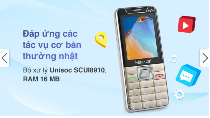 Điện thoại Masstel IZI 55 4G (Chính hãng, bảo hành 12 tháng)