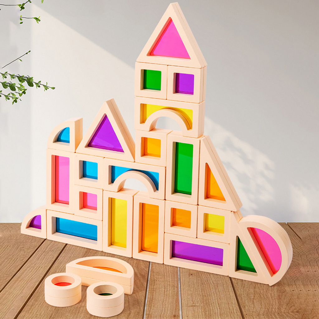 Predolo Bộ đồ chơi predolo 25 khối lắp ráp xếp chồng Montessori