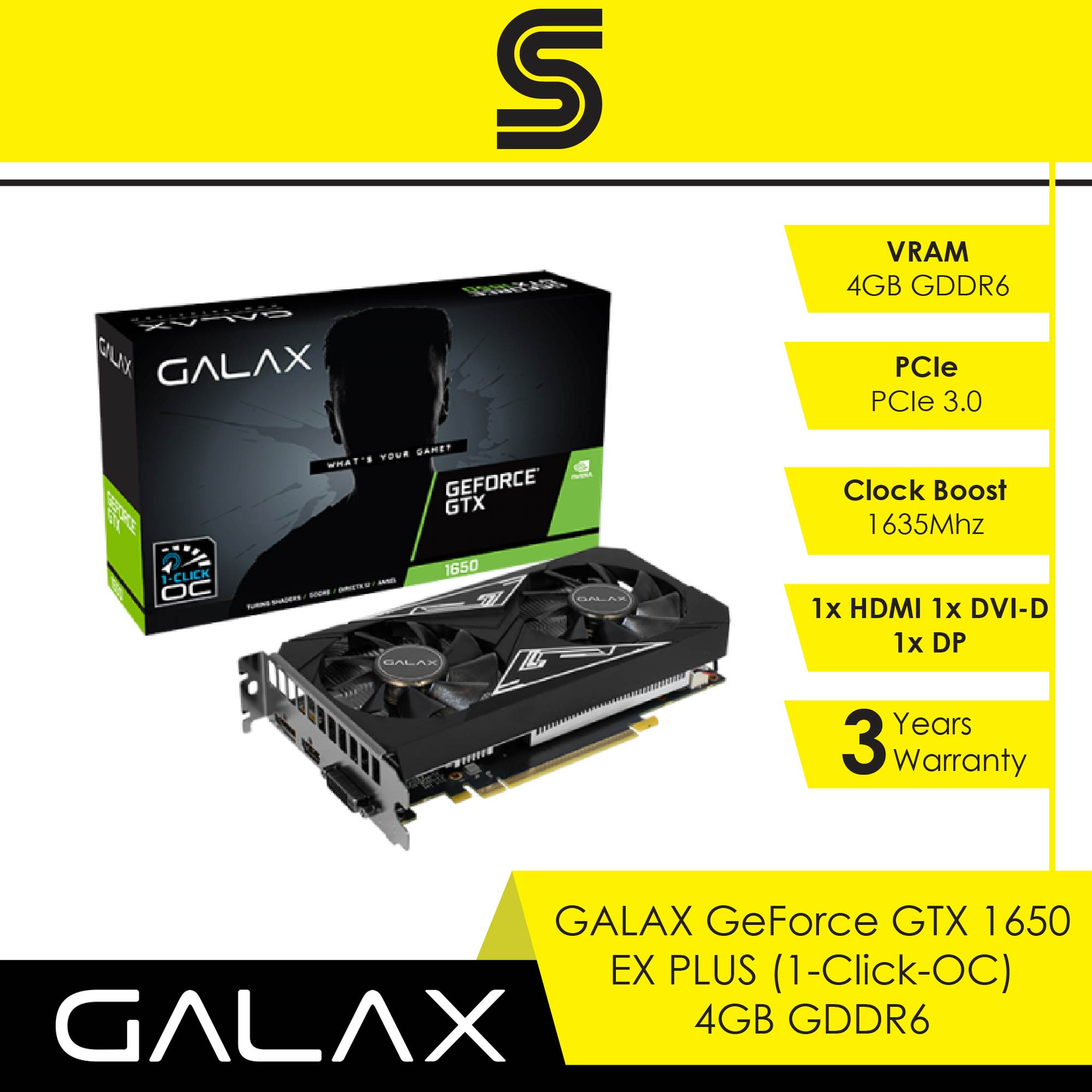 Ex Plus Galax Gtx 1650 Gddr6 Vídeo Galax Galax Geforce Gtx 1650 Ex