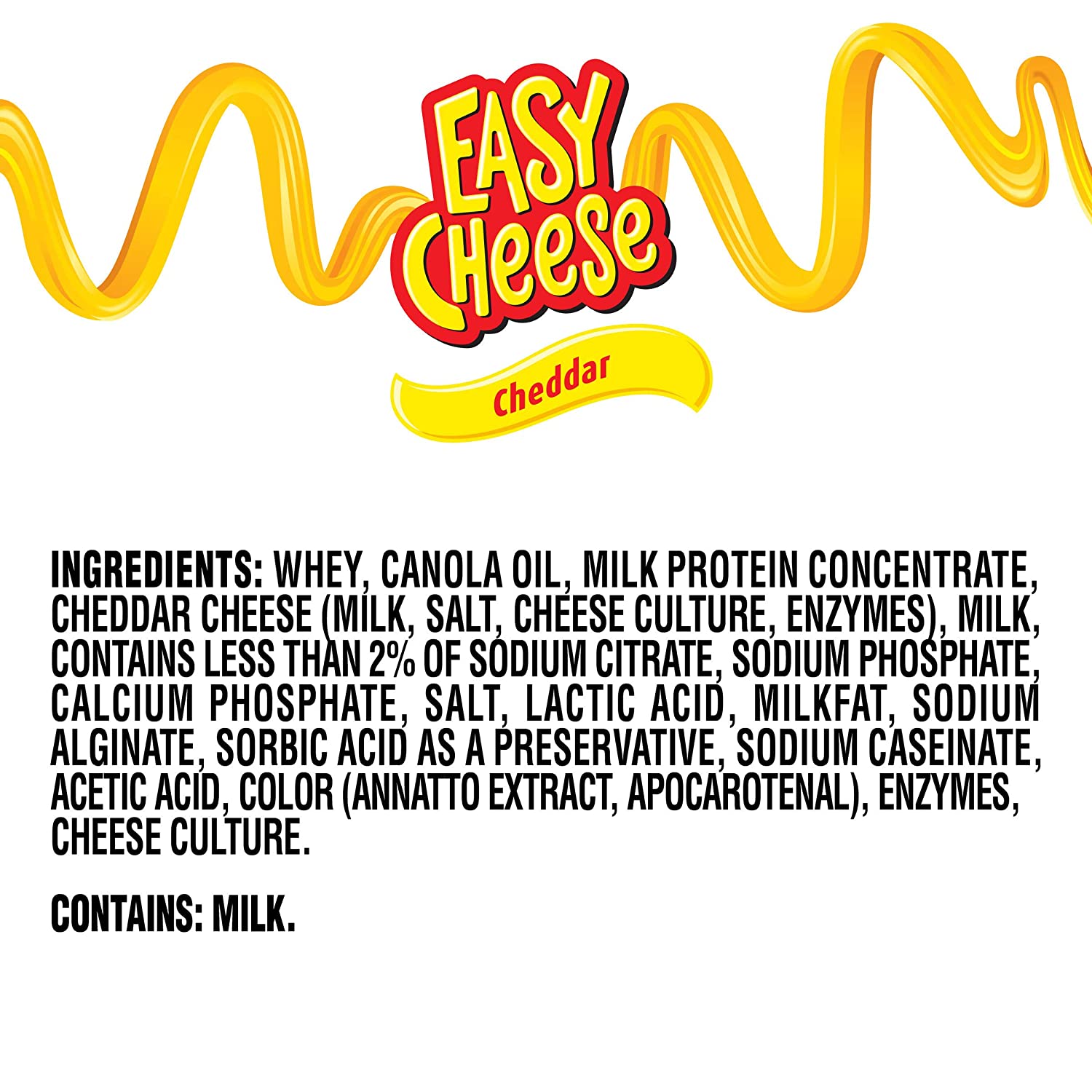 Bottle of Cheese Spray Easy Cheese Cheddar Cheese Snack, 226g (8oz)