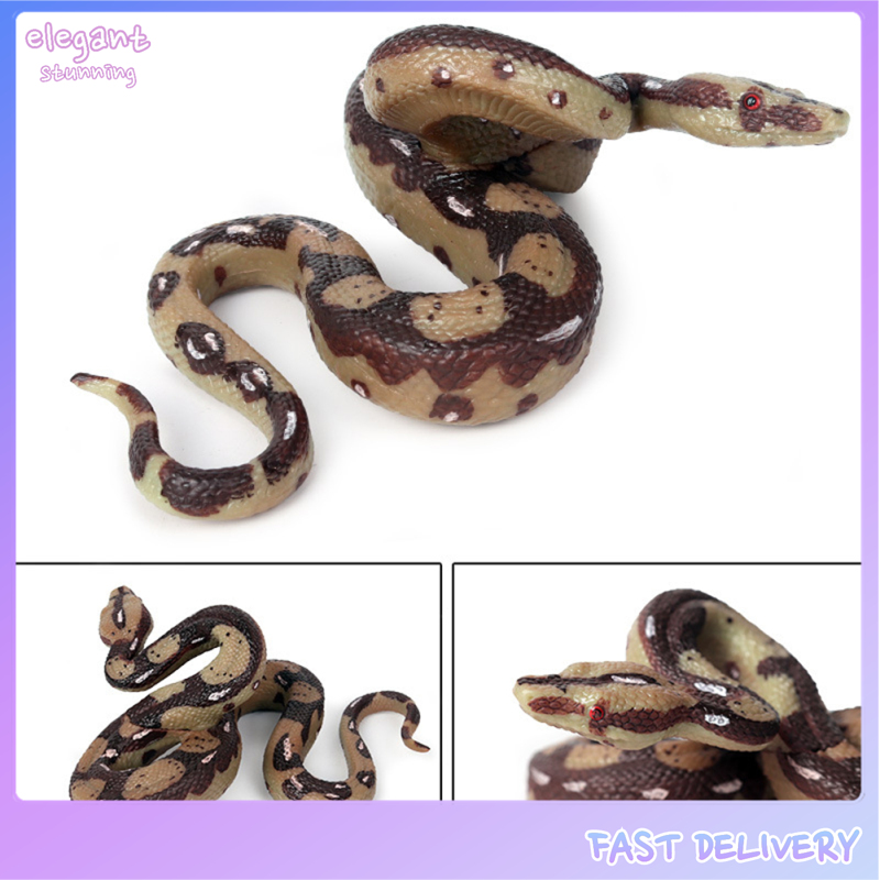 elegantstunning Simulation Snake Toys Halloween Tricky Realistic Python Wild Animal Model Ornaments Scary Snake Toys