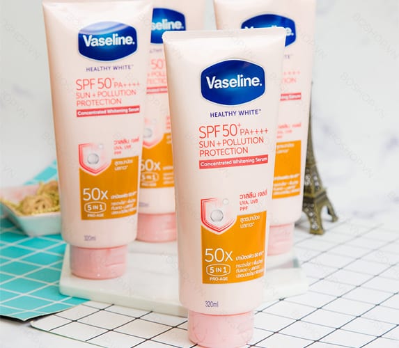 Dưỡng thể Vaseline 50x SPF 50++ 320ml Thái Lan