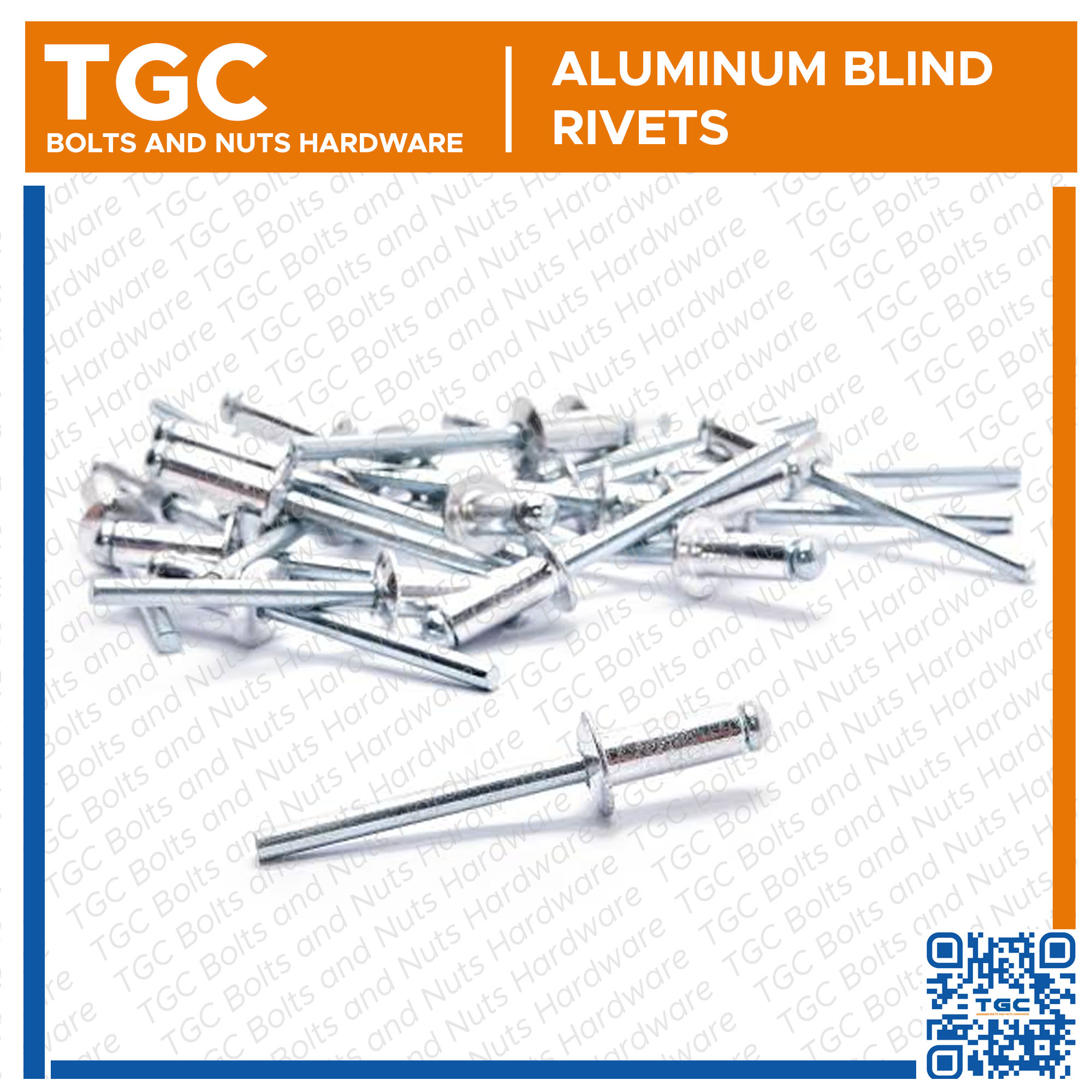 500 PCS Aluminum Blind Rivets 1/8 inches up to 3/16 or Pop Rivets TGC