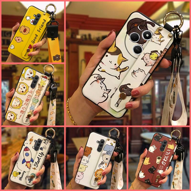 Wristband Shockproof Phone Case For Redmi A4 5G Cute Cartoon Durable Back Cover Anti-dust cell phone cover protective. 