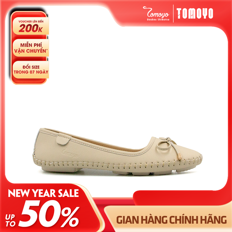 SIÊU SALE 6.6 | Giảm 30% đơn 199k - Giày Búp Bê Nữ Đính Nơ Tomoyo TMW32209