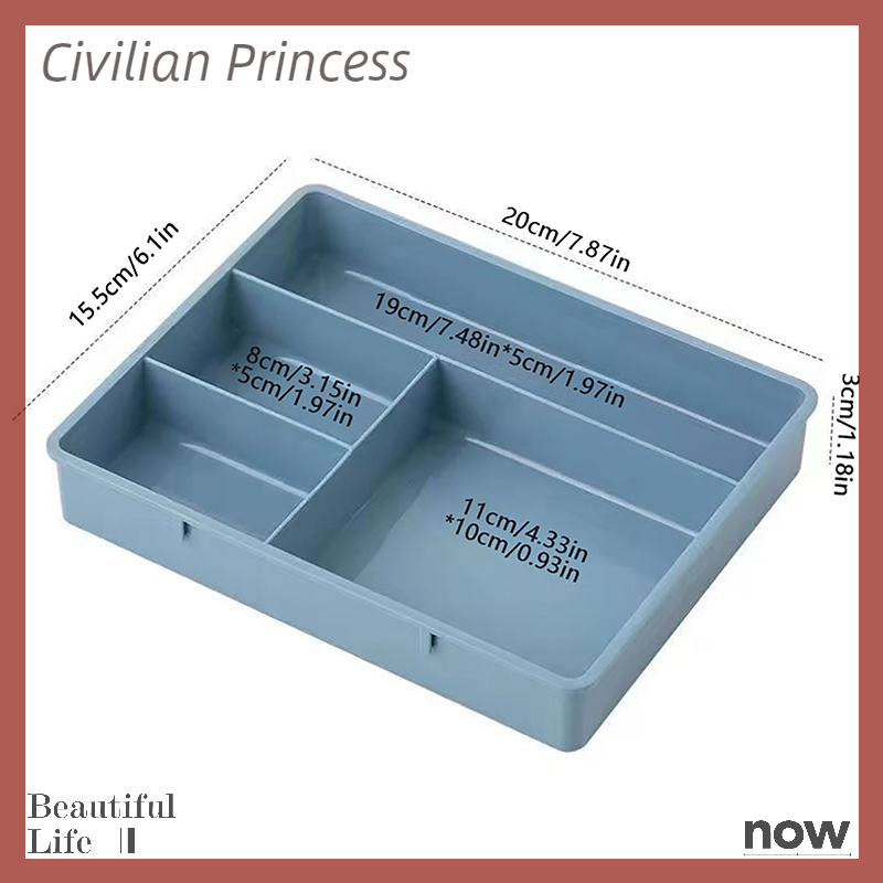 [Civilian] Desk Drawer Organizer Stackable Multi-cell Desktop Storage Bin Tray Multi-Purpose Divider Container for Household Office Home