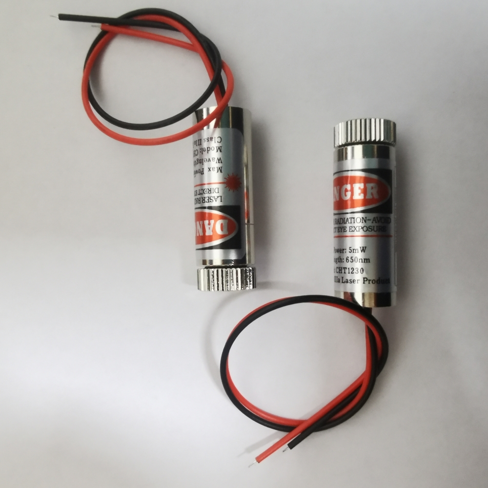 12mm 5mw red module 650nm red adjustable focal 3V-4.5V dot shaped cross ...