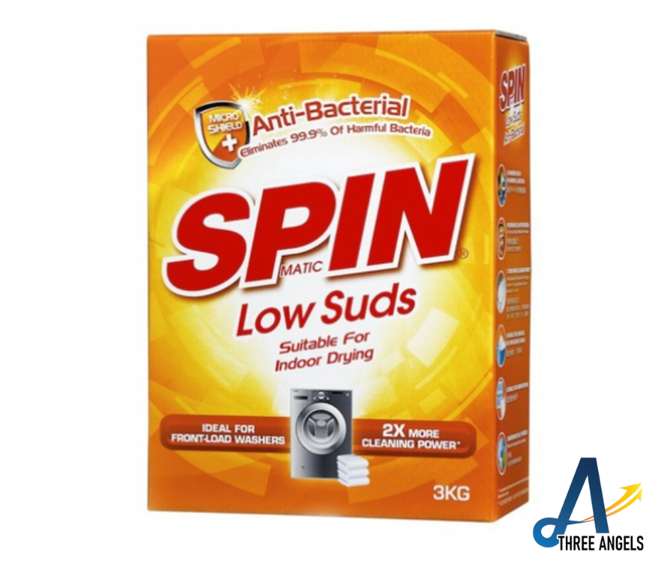 Spinmatic Low Suds Laundry Powder Detergent 3kg (AntiBacterial