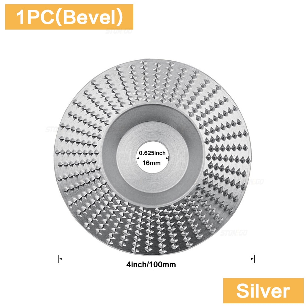 STONEGO Wood Grinding Wheel Angle Grinder Disc Wood Carving Sanding Steel Arc/Flat/Bevel Disc Abrasive Tool