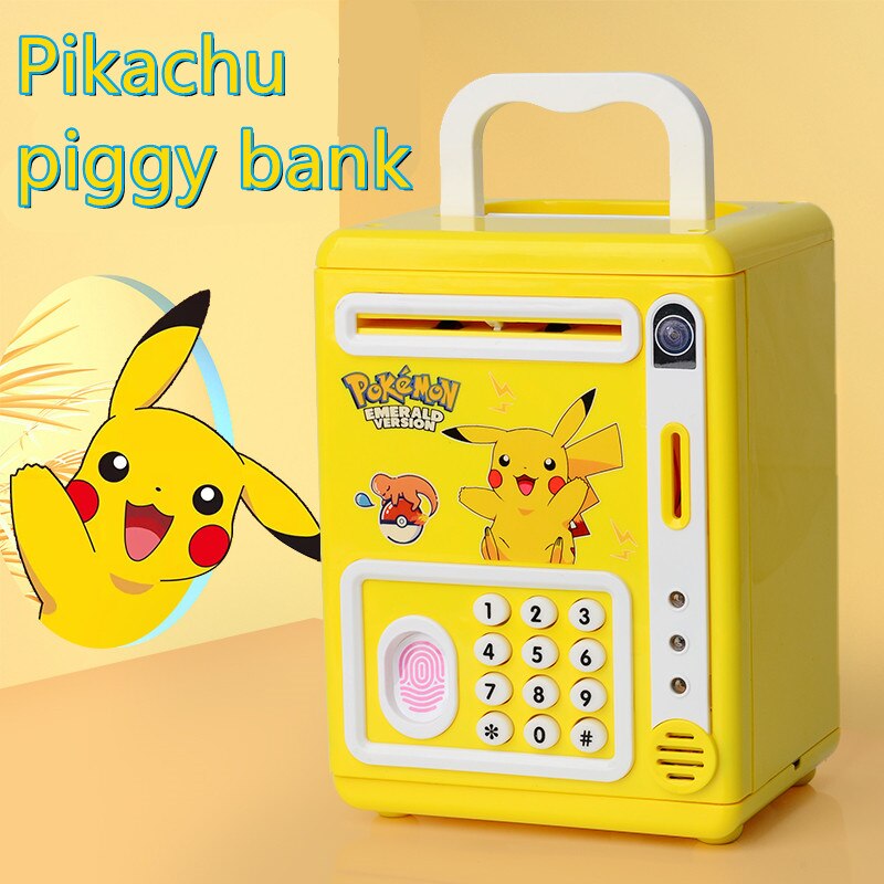 Pokemon Pikachu Electronic Piggy Bank Atm Password Smart Money Box Music
