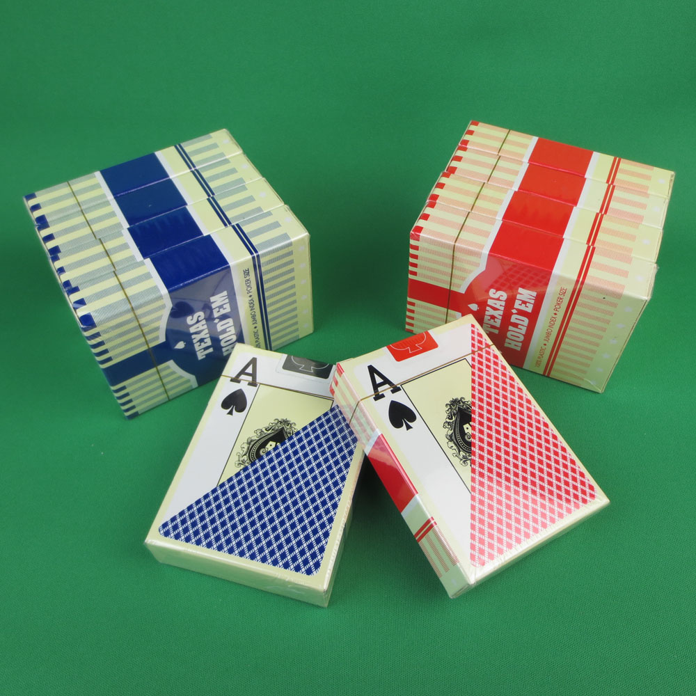 2 pcs/lot big words plastic playing cards texas hold'em jombo index poker cards, red/blue for choice texas bridge cards