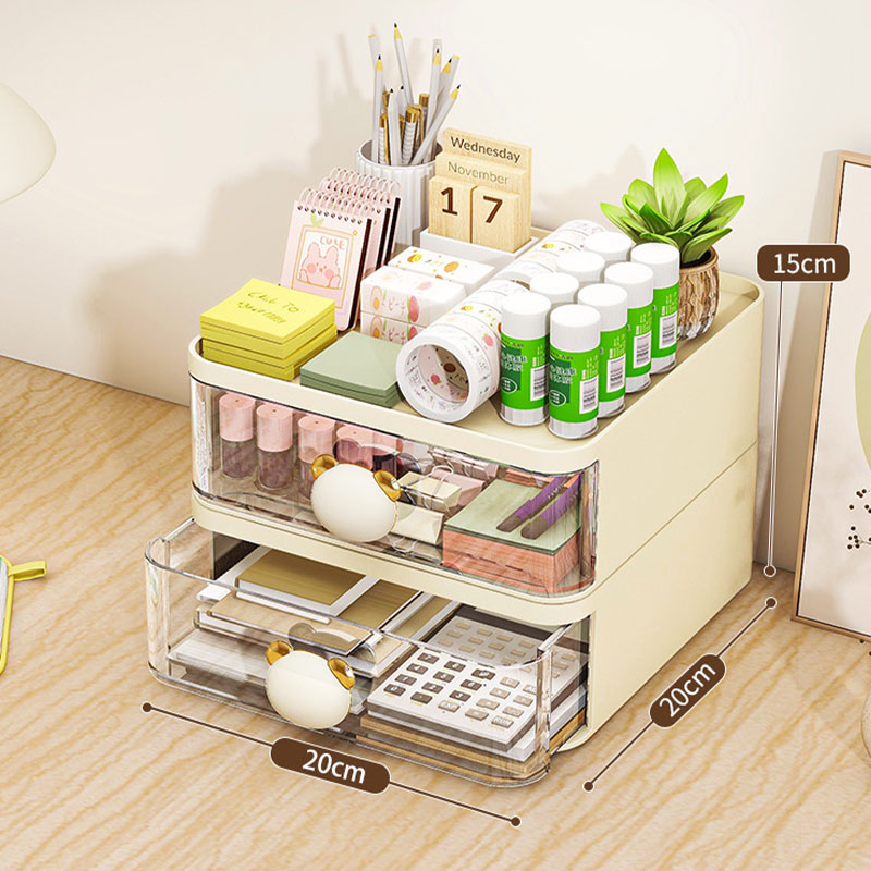 Desktop storage box, drawer style office, transparent student dormitory, multi-layer storage box, organizing miscellaneous items, cosmetics box