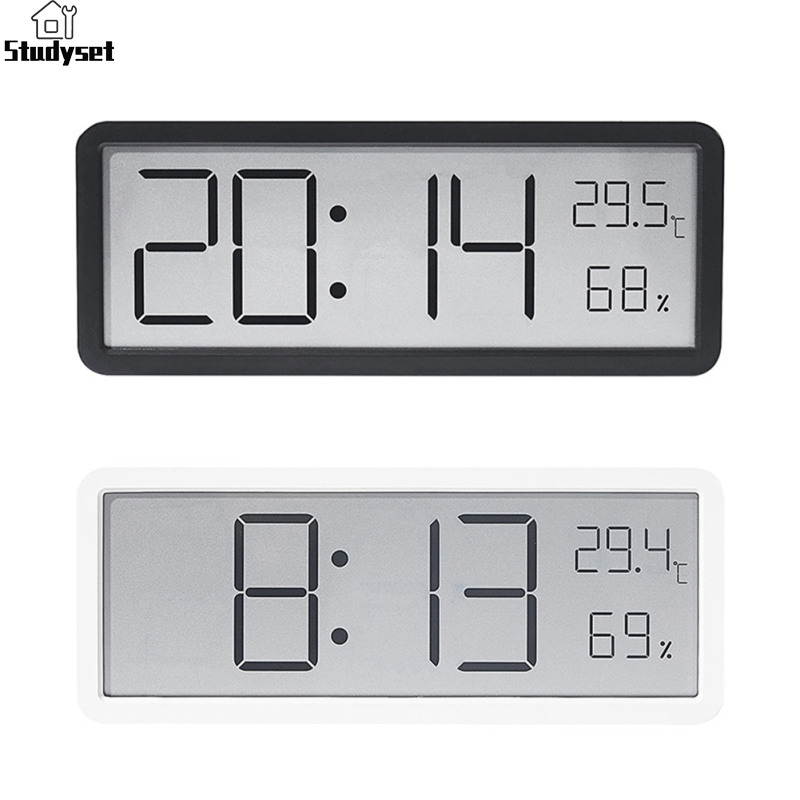 Studyset IN stock Digital Alarm Clock LCD Display Multifunctional Temperature Humidity Alarm Clock Ultra Thin Electronic Clock