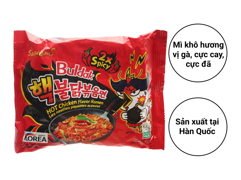 Mì Khô Gà Cực Cay Samyang Gói 140g