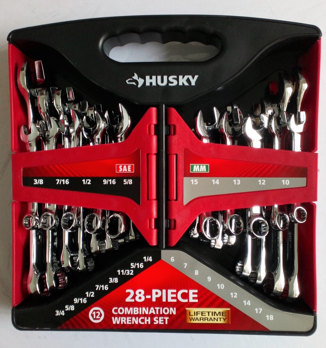 Husky 28 piece combination wrench deals set