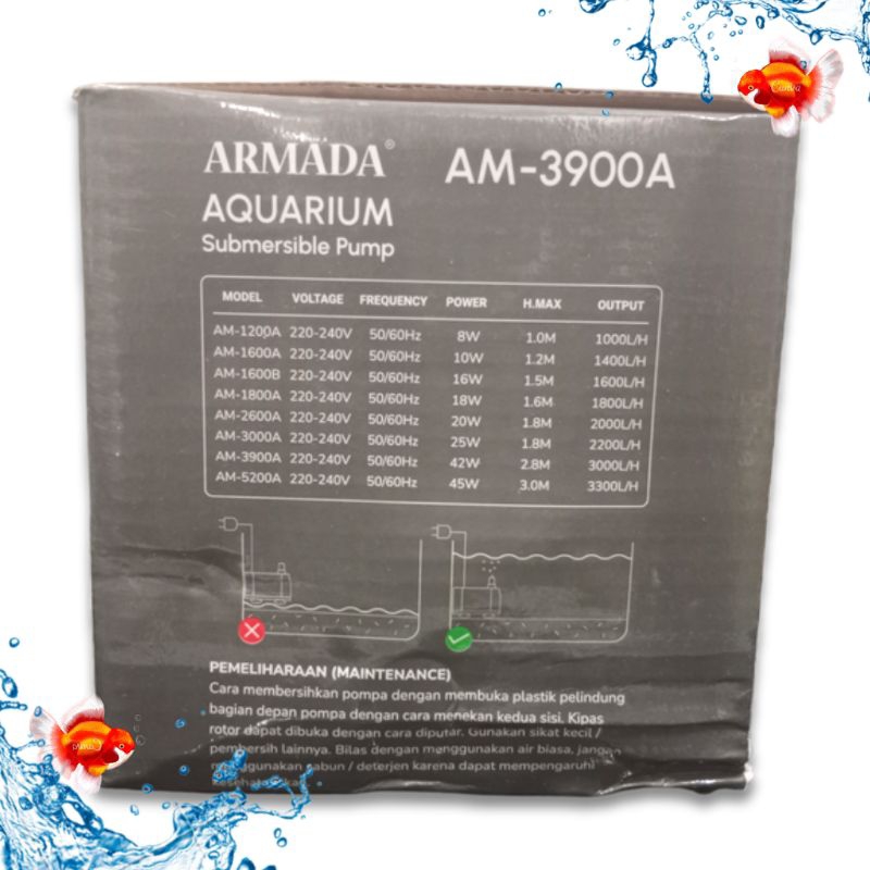 Pompa Kolam Air Mancur  Hidroponik ARMADA AM 3900A
