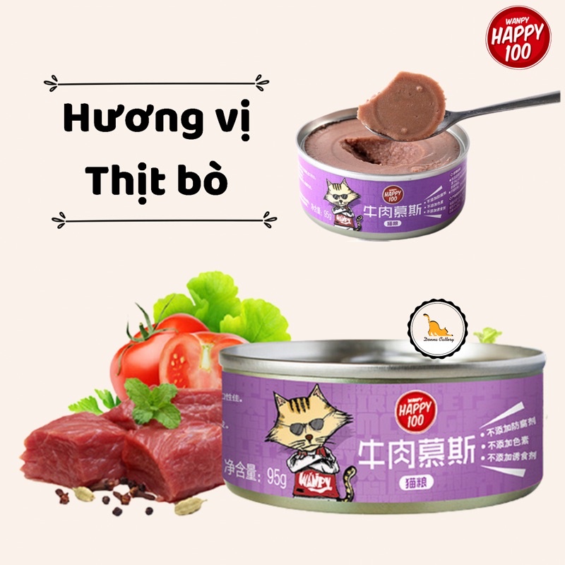 Pate Cho Mèo Wanpy Happy 100 Lon 95gr - [Nông Trại Thú Cưng]