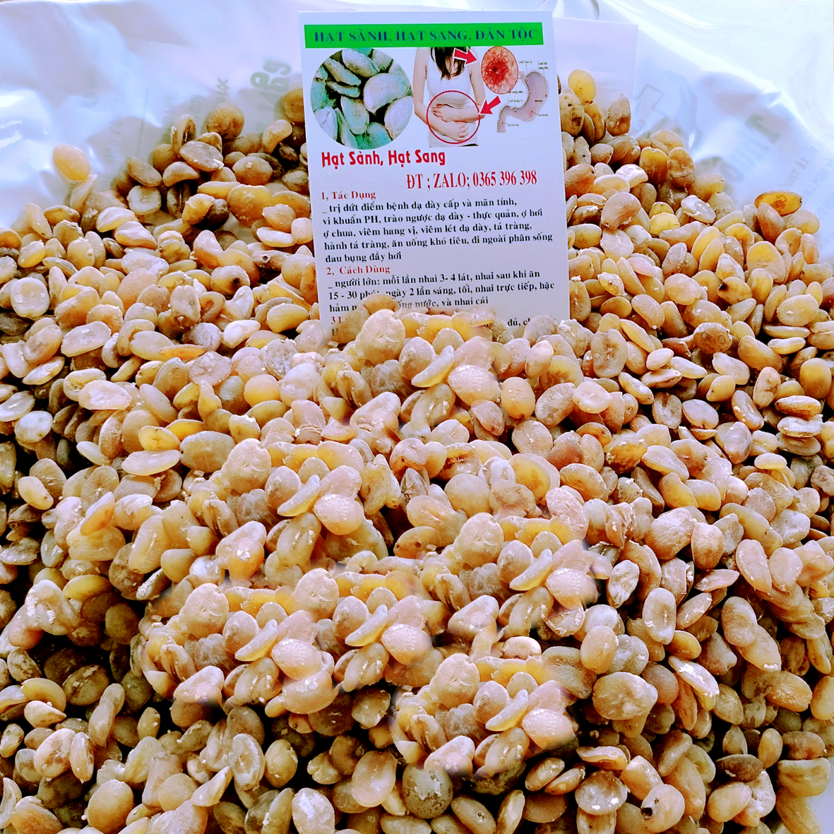 Hạt Sang (Hạt Sành) trắng, chữa đau dạ dày 1gói 10 hạt