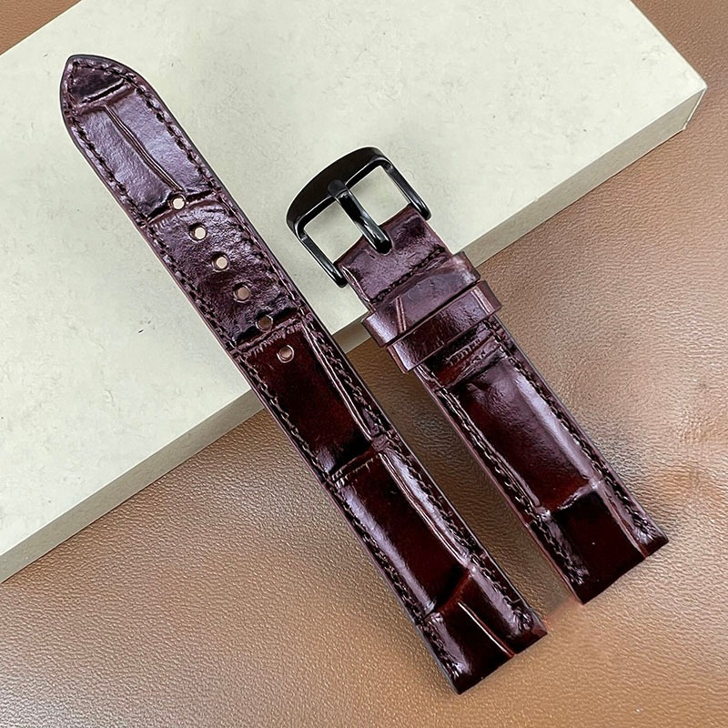 Dây đồng hồ da bò thật vân cá sấu bo-65 cao cấp size 10 12 13 14 15 16 17 18 19 20 21 22