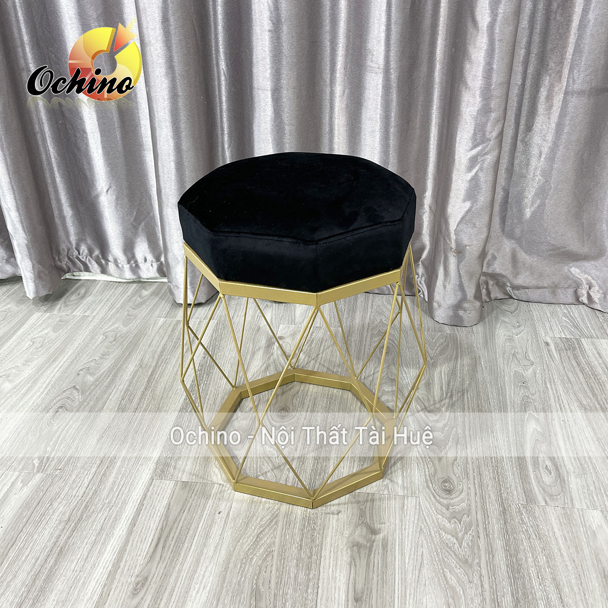 (FREE Ship) Ghế Ngồi Bàn Trang Điểm, Ghế Đôn Sofa Tròn Mẫu Kim Cương Cách Điệu (Cao 40cm- Đường Kính 30cm)