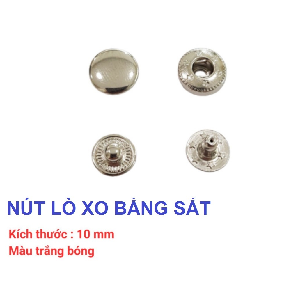 Nút bấm 4 thành phần (nút bóp, nút lò xo) Bằng SẮT Size 10mm,12mm,15mm Dùng làm đồ thủ công