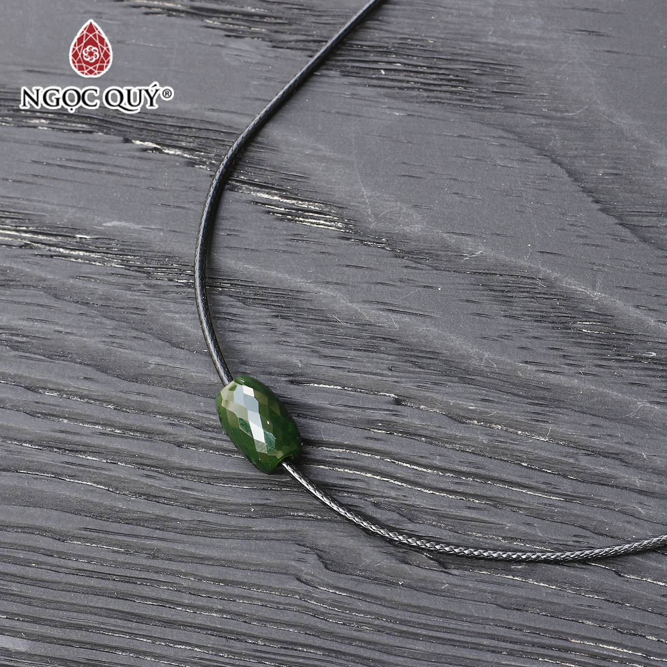 Mặt dây chuyền lu thống ngọc bích facet giác mệnh hỏa mộc - Ngọc Quý Gemstones