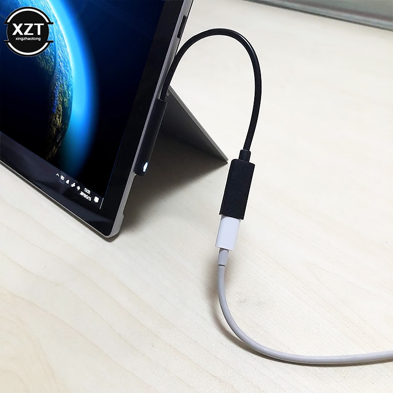 Usb type c pd charging cable for microsoft surface pro 3 4 5 6 go dc plug connector power adapter converter laptop charger cord