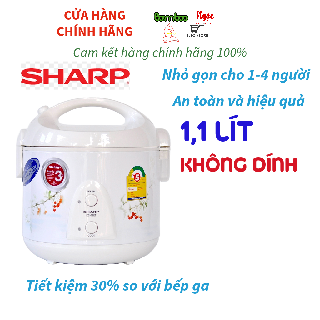 Nồi cơm điện sharp 1l ks-11et