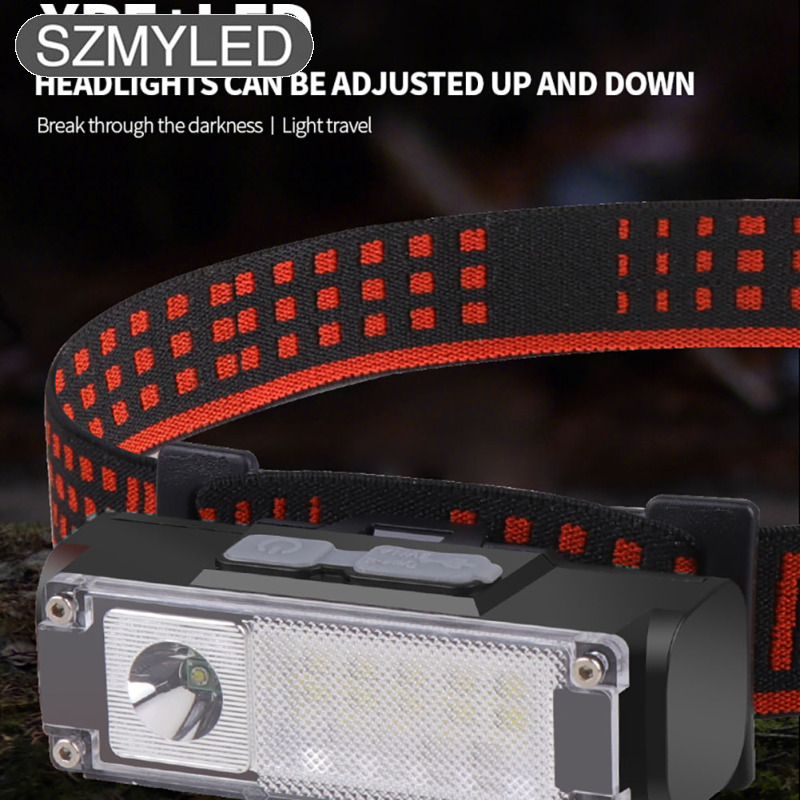 Xpe+led Headlamp 4 Mode Type-c Rechargeable Outdoor Super Bright Headlight Torch With Indicator Light