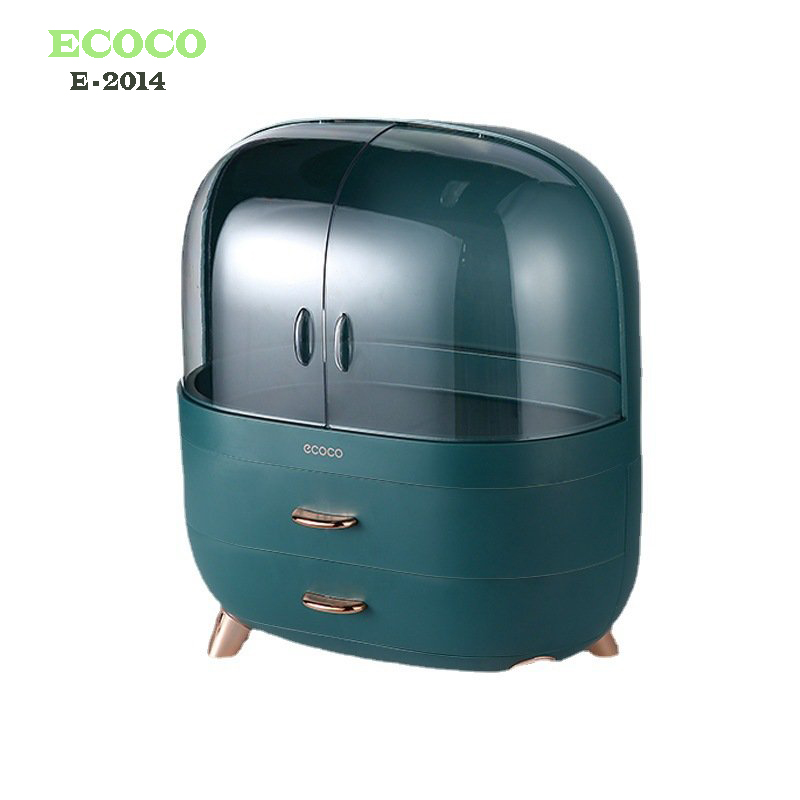 Tủ đựng mỹ phẩm Ecoco chống bụi, nhiều ngăn, nắp mở 90 độ sang trọng cao cấp E2013