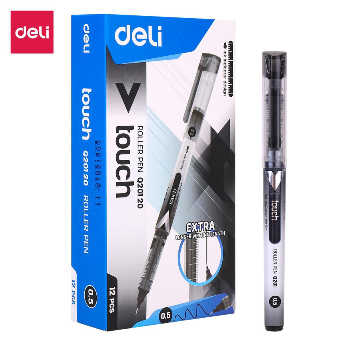Deli%20EQ20120%20Roller%20Pen%20-%20Black%20-%20Pack%20Of%2012%20Pcs%20-%20Image%202
