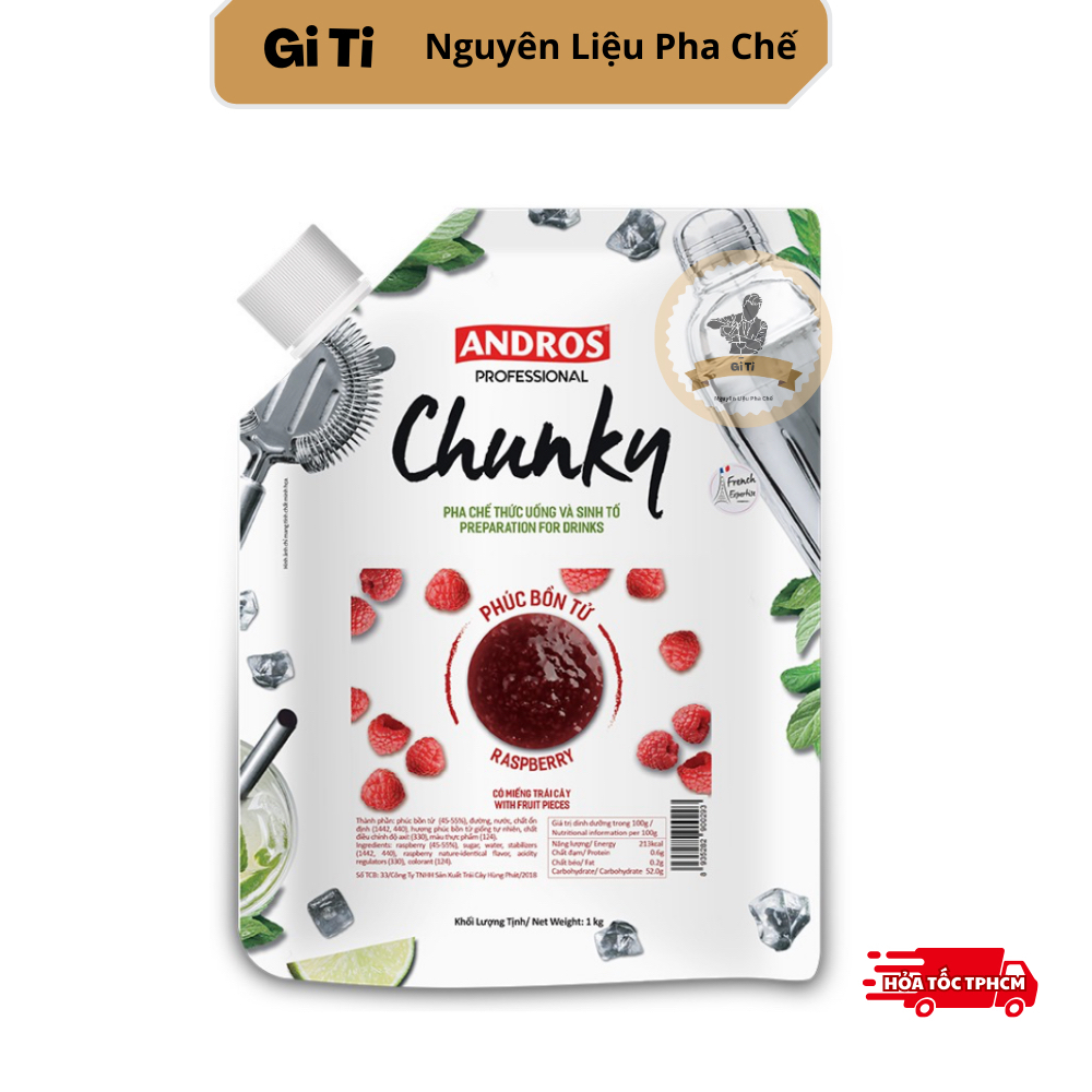 Mứt Chunky Phúc Bồn Tử | Andros Chunky Raspberry 1kg