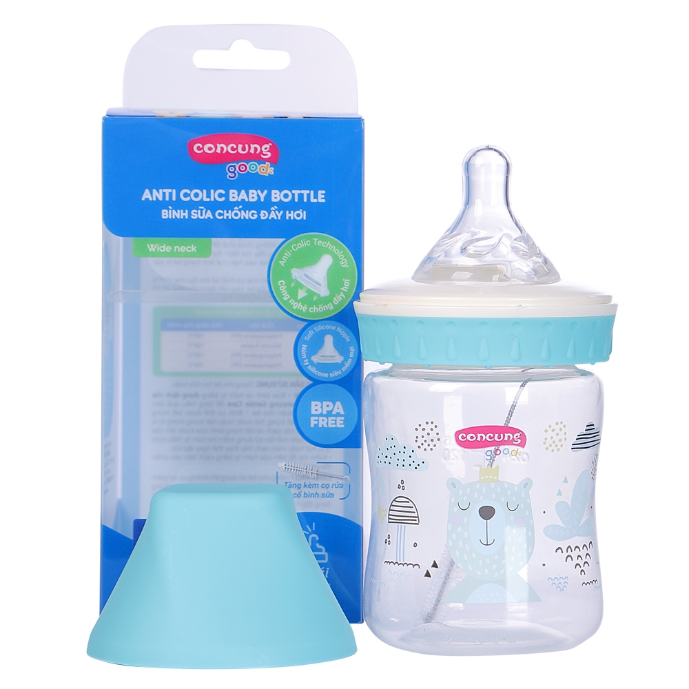 Bình sữa ConCung Good cổ rộng 120ml (Xanh dương)