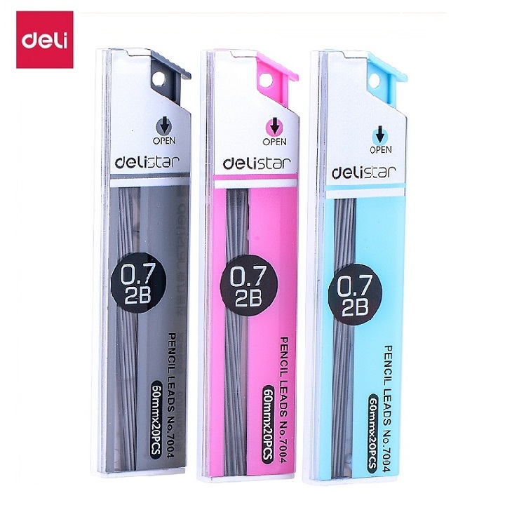 Ruột bút chì deli 7003 2b - 0.5mm, 0.7mm - ống 20 ruột chì