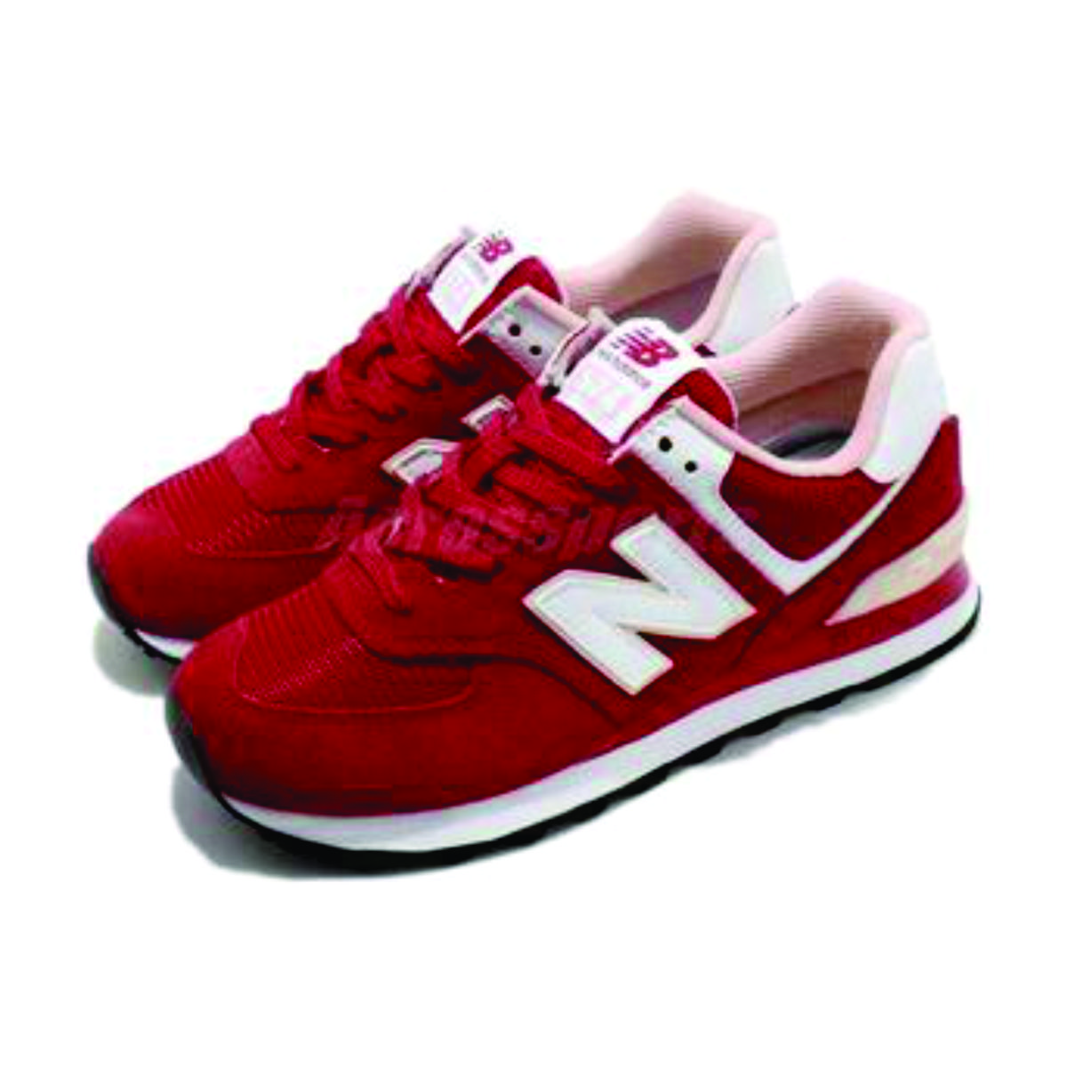 red and white new balance 574