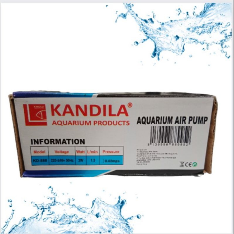 Mesin Airpump aerator gelembung udara lubang satu KANDILA KD 888
