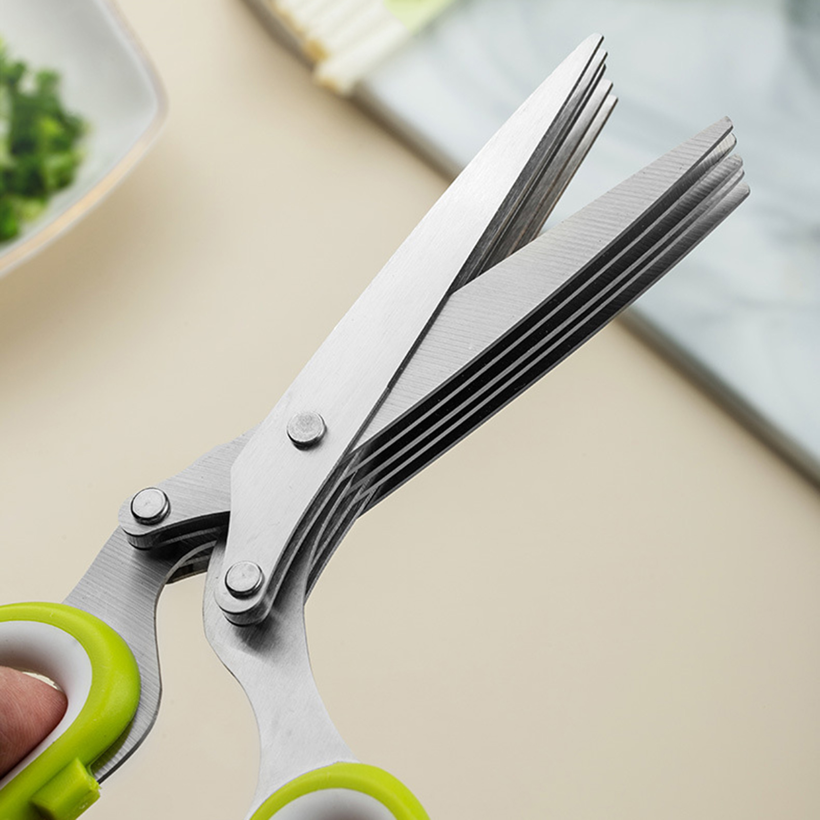 Buy Wholesale China Herb Scissors, Multipurpose 5 Blade Kitchen Herb Shears  Herb Cutter With Safety Cover And Cleaning Comb For Chopping Basil Chive &  Kitchen at USD 0.9