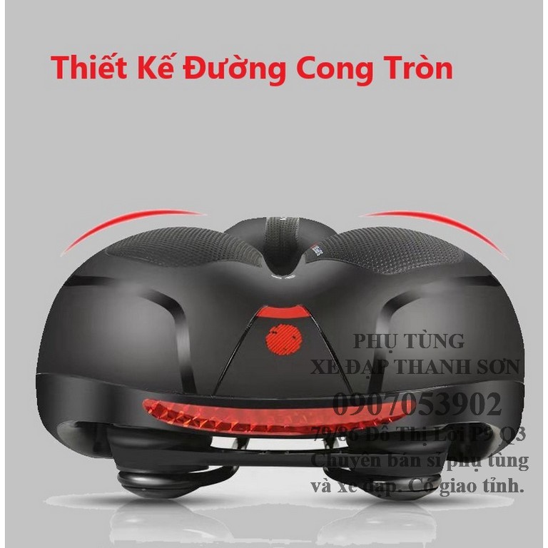 Yên Xe Đạp Active Màu Đen, Siêu Mềm Mại, Êm Mông, Thoáng Khí