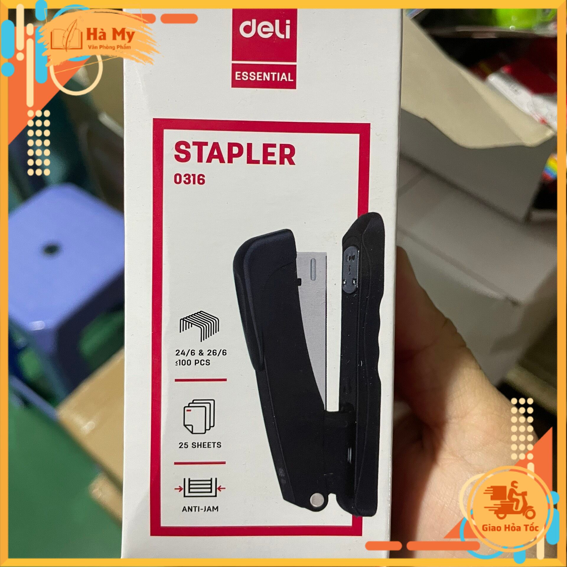 Dập Ghim Số 3 Deli E0316 Bấm Được 25 Tờ