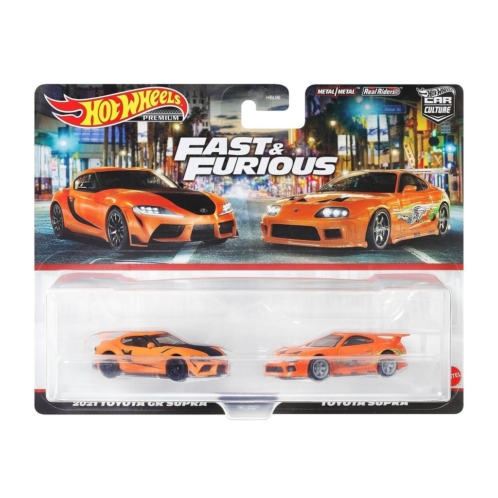 Hot Wheels Premium 2-Pack Fast & Furious Toyota GR Supra/Toyota