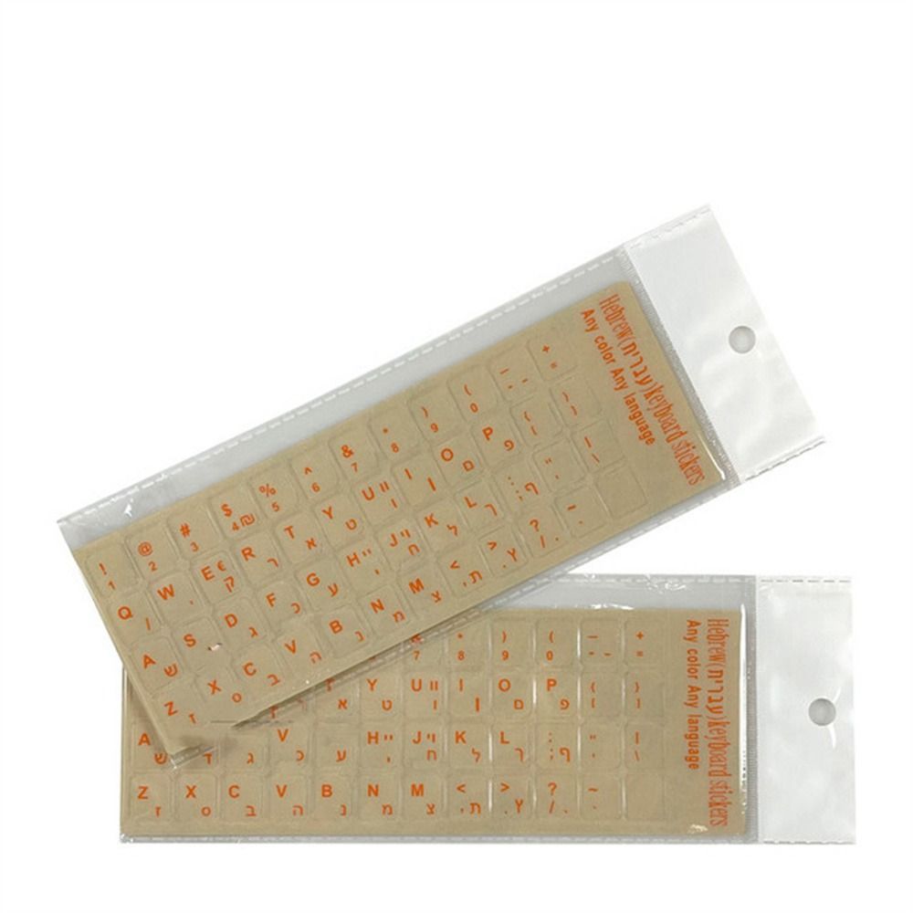 For PC Transparent Dust Protection Hebrew English Language Alphabet Sticker Computer Keyboard Cover Keyboard Stickers Keyboard Letter Sticker. 