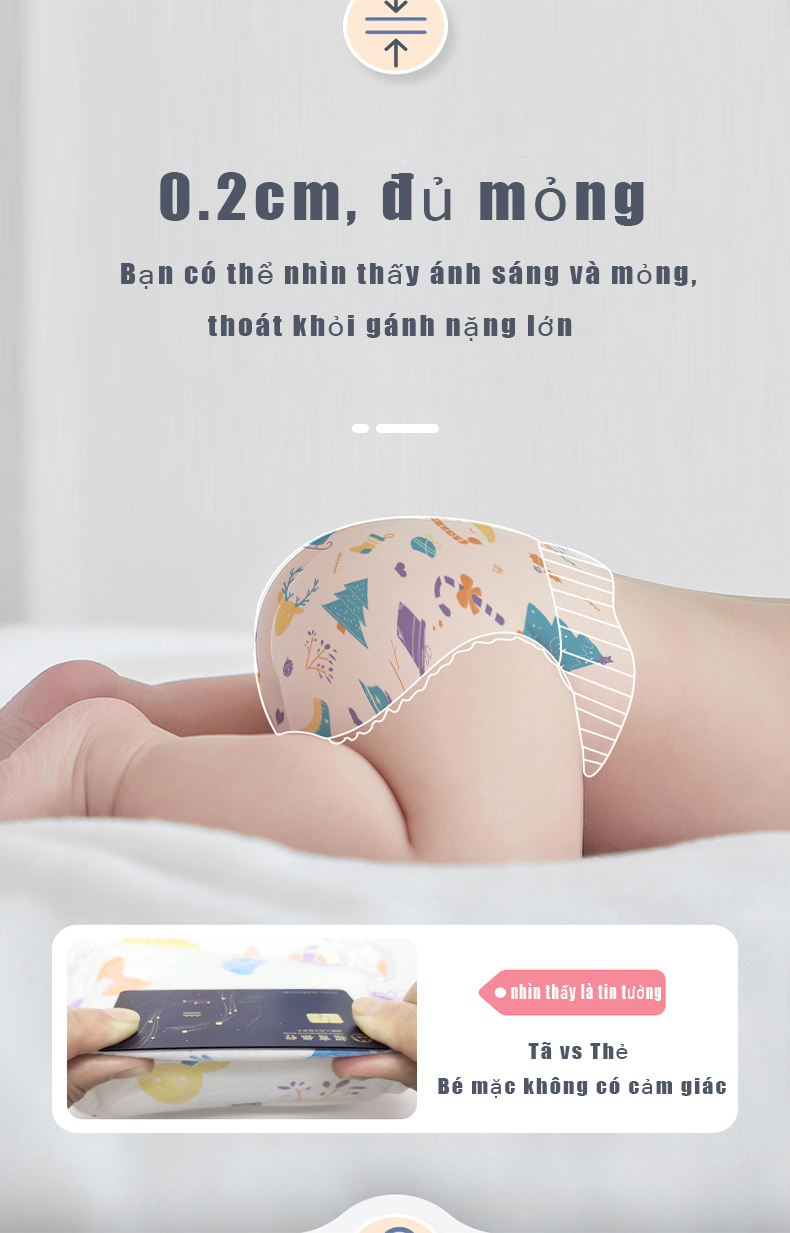 Tã dán Yiying mới đệm lưng thấm mồ hôi S/M/L-Siêu mỏng khô thoáng