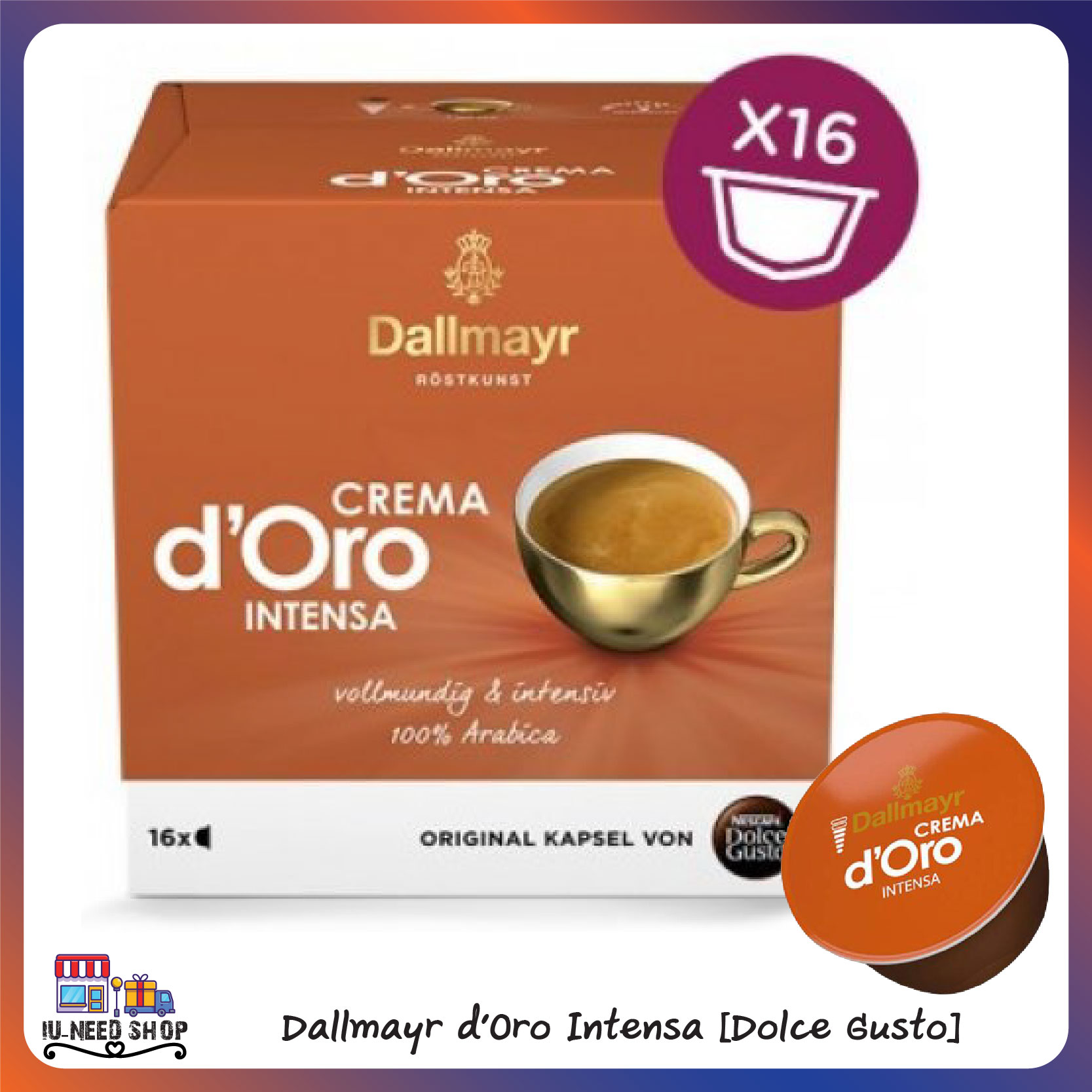 Nescafé Dolce Gusto Dallmayr Crema== d'Oro Intensa 16capsules INTENSITY