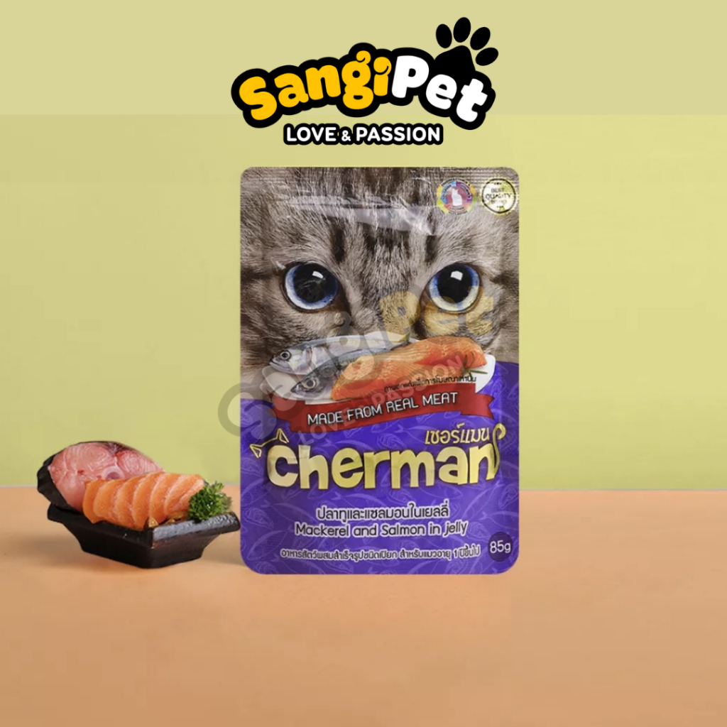 Pate Cherman cho mèo con, mèo lớn gói 85gr đa dạng hương vị