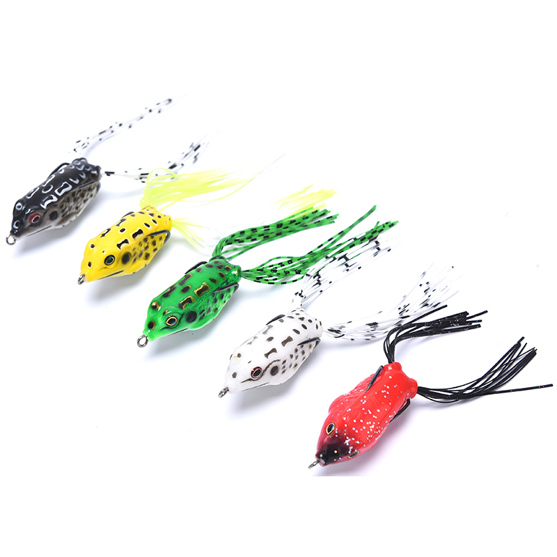 【RAI】 Frog Soft Fishing Lure Double Hooks Artificial Bait Frog Tool